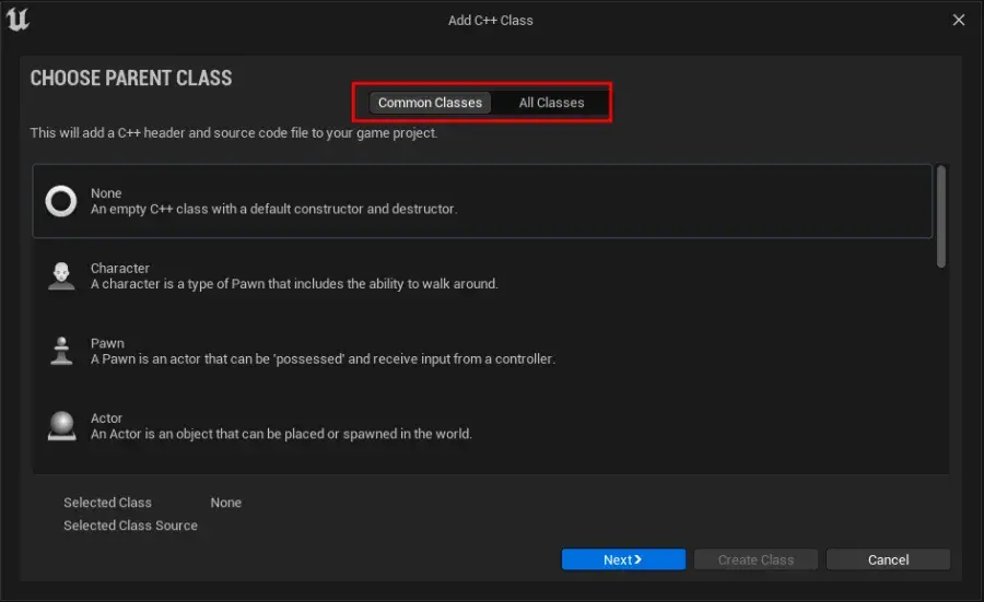 Parent Classes in Unreal Engine - Choosing a C++/BP Parent Class