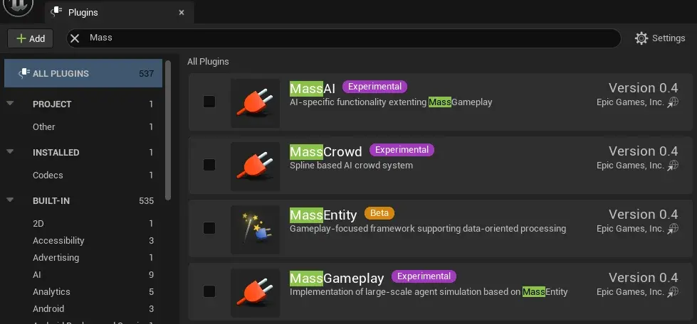Mass Framework in Unreal Engine