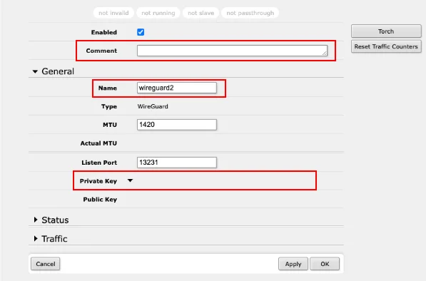 WireGuard configuration on RouterOS