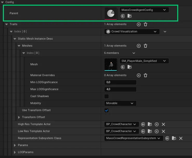 Masscrowdagentconfigmetahuman data asset