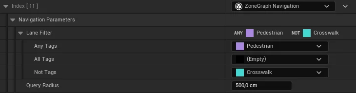 ZoneGraph Navigation Trait in City Sample